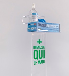 Colonna dispenser porta igienizzante mani colonnina per disinfettante gel